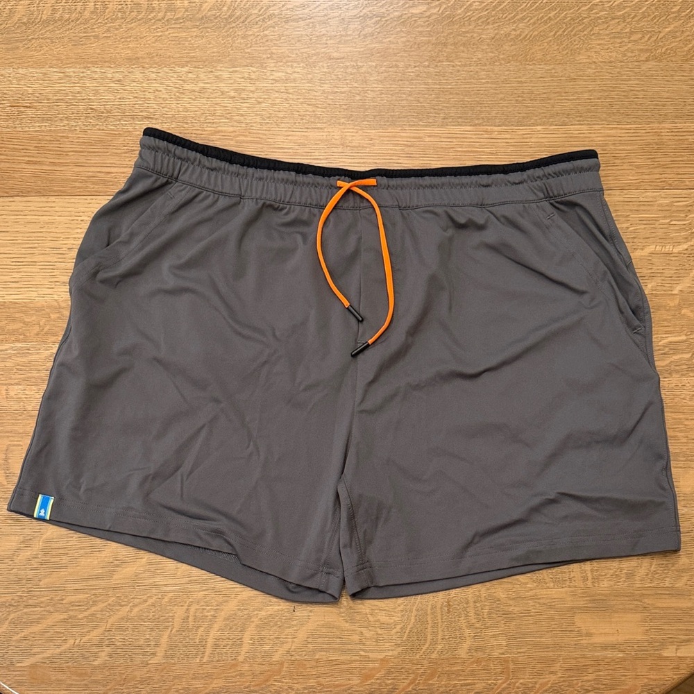Chubbies Gray Athletic Shorts with Orange Drawstring